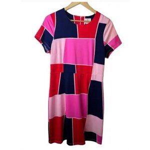 Julie Brown NYC Womens Color Block Geometric Dress M